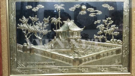 Home 16 Bức Tranh Đồng Chùa Một Cột Hà Nội dát vàng 24k